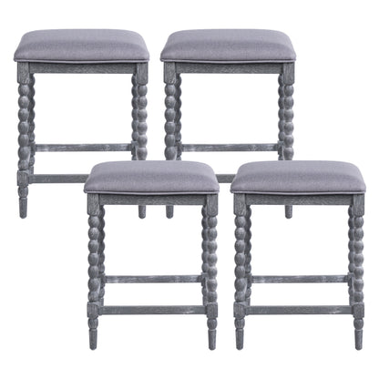 26" Counter Stools Set of 4 with Upholstered Seat