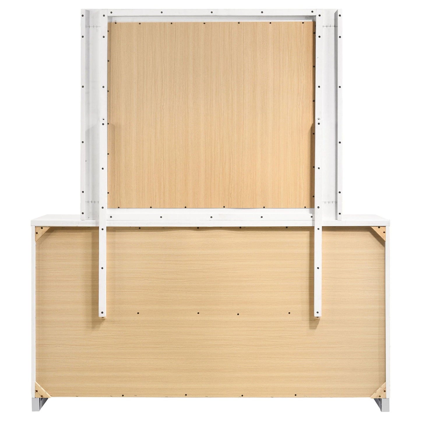 Dulcey - 6 Drawer Dresser With Mirror - Gloss White
