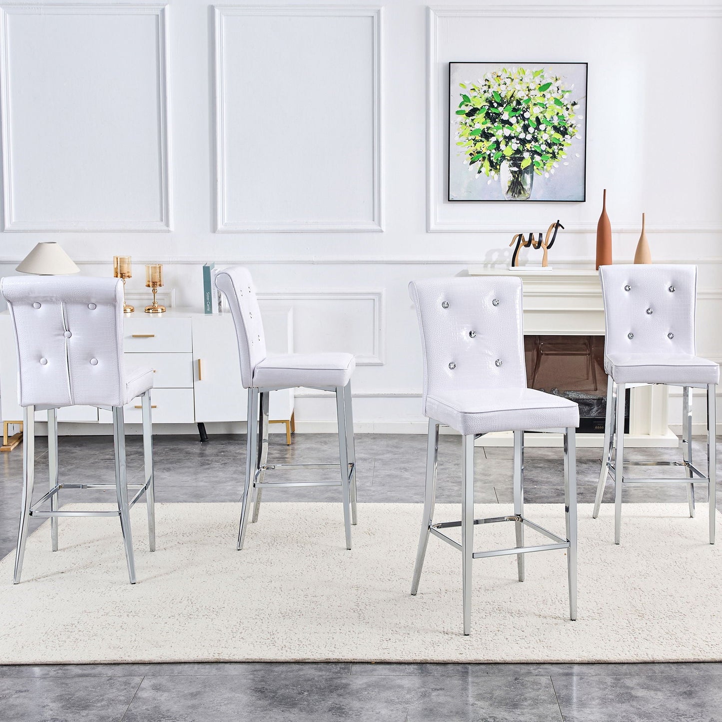 Bar Chairs & Crystal Clasp Design (Set of 2)