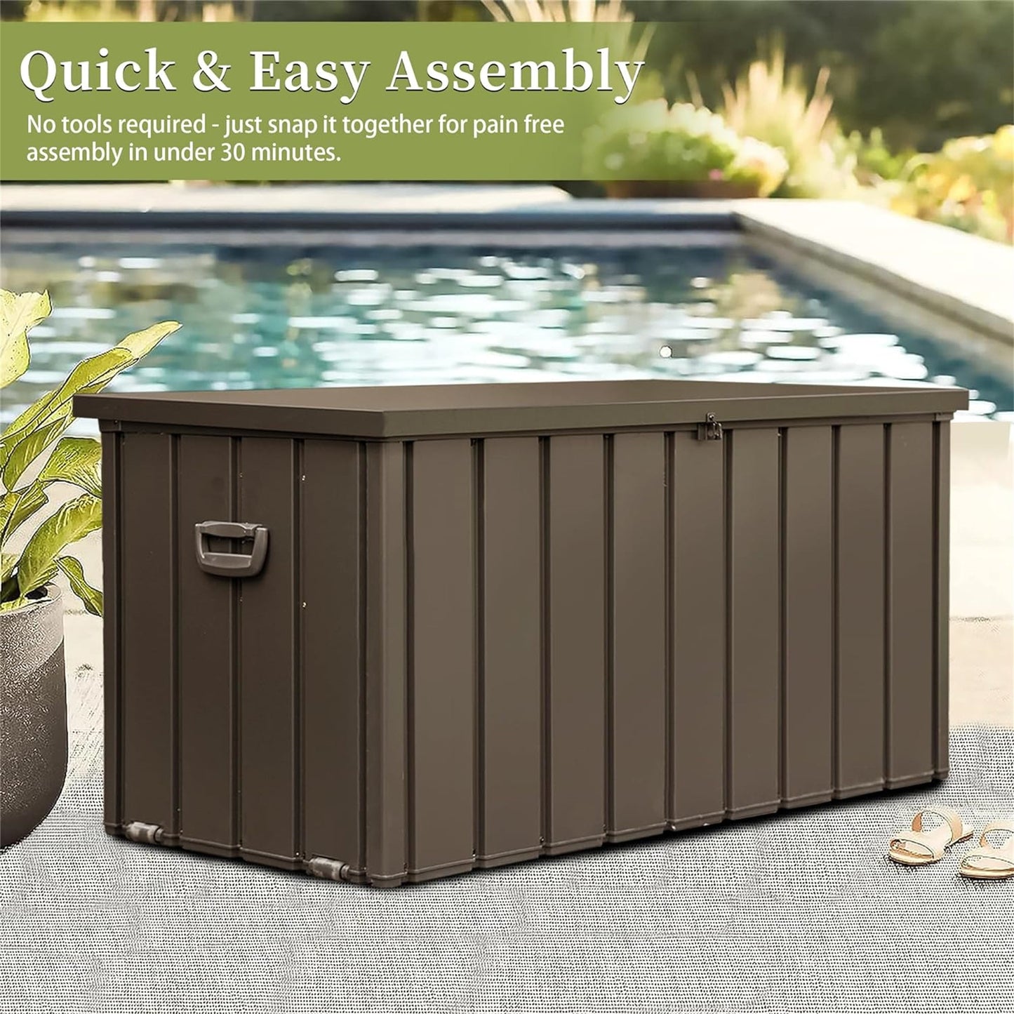 160 Gallon Outdoor Storage Deck Box Waterproof