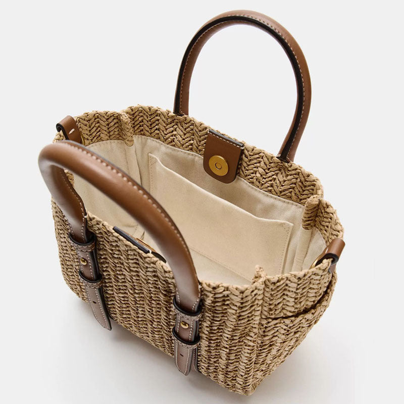 Straw Woven Hand-held Shoulder Crossbody Bag