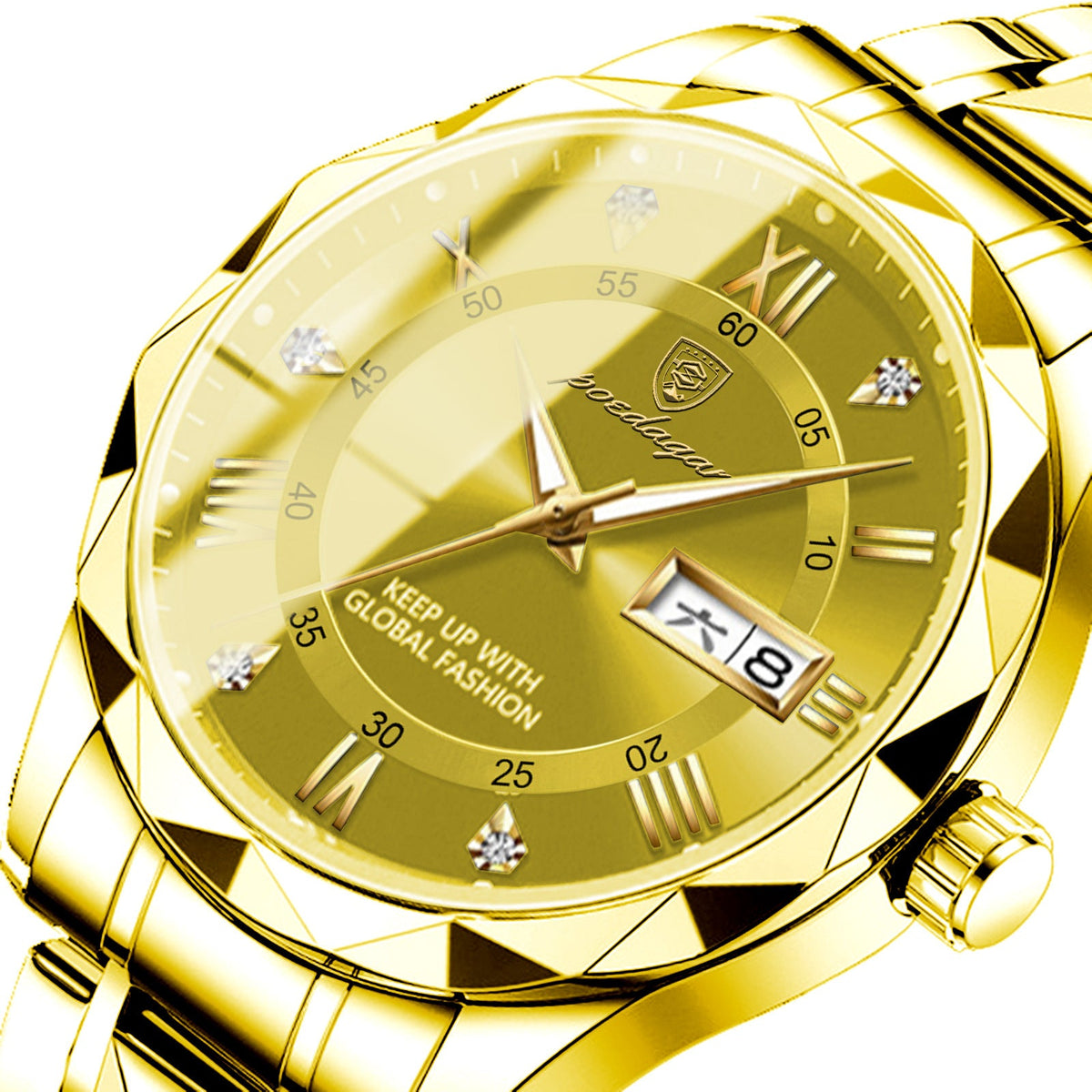Mens Watch Leather Strap Quartz Movement
