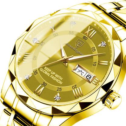 Mens Watch Leather Strap Quartz Movement