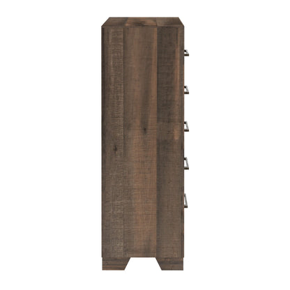 5 Drawer Chest With Casual Style - Brown