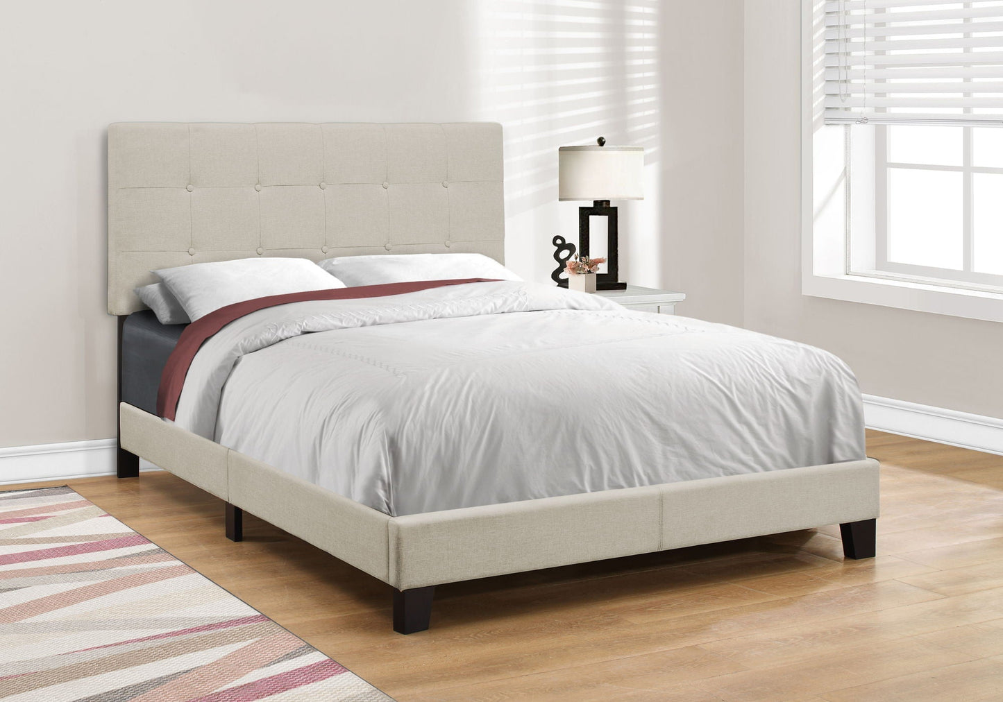 Transitional Upholstered Bed Frame