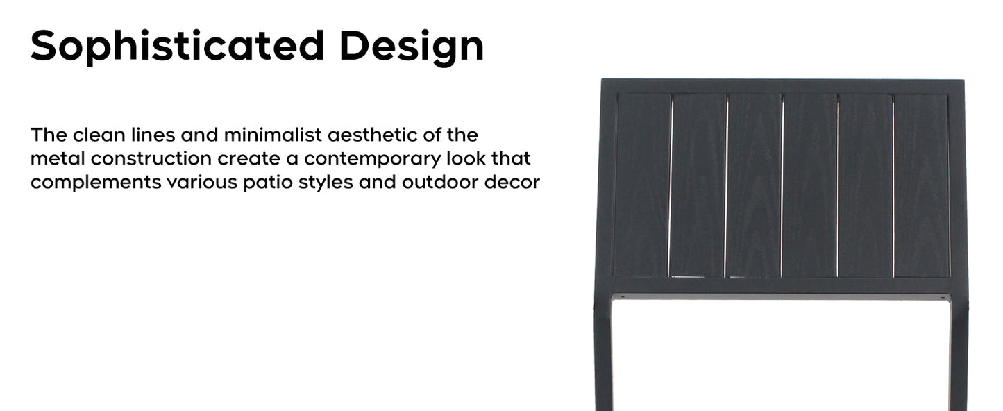 Modern Outdoor Indoor Metal Side Chair - Set of 2
