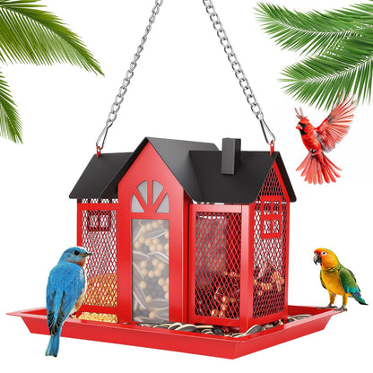 Barn Bird Feeder with Lift Top Lid and Viewing Window