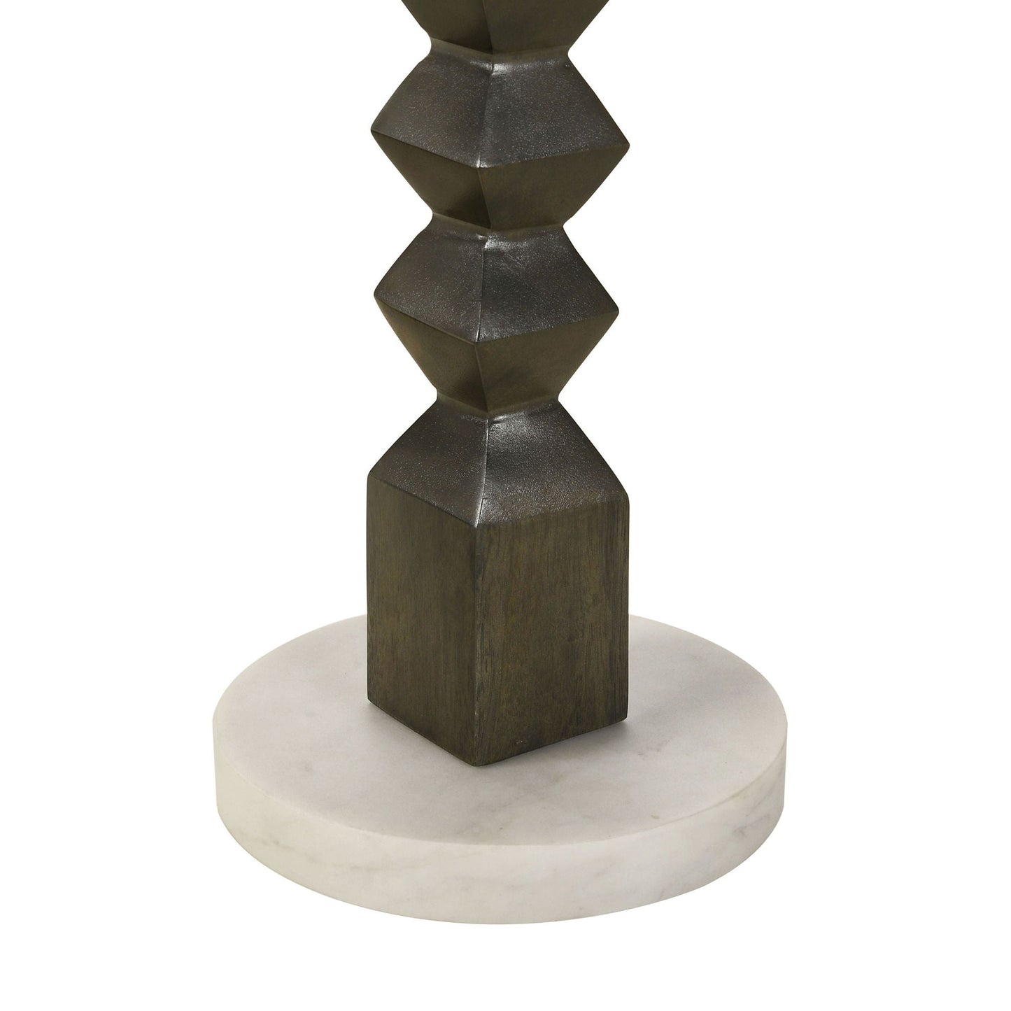 Selena - Round Side Table - White / Gray