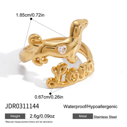 Pet Love Zircon Ring Collection