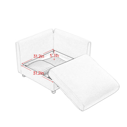 Stylish Sofa With Storage Seat And Cylindrical Backrest