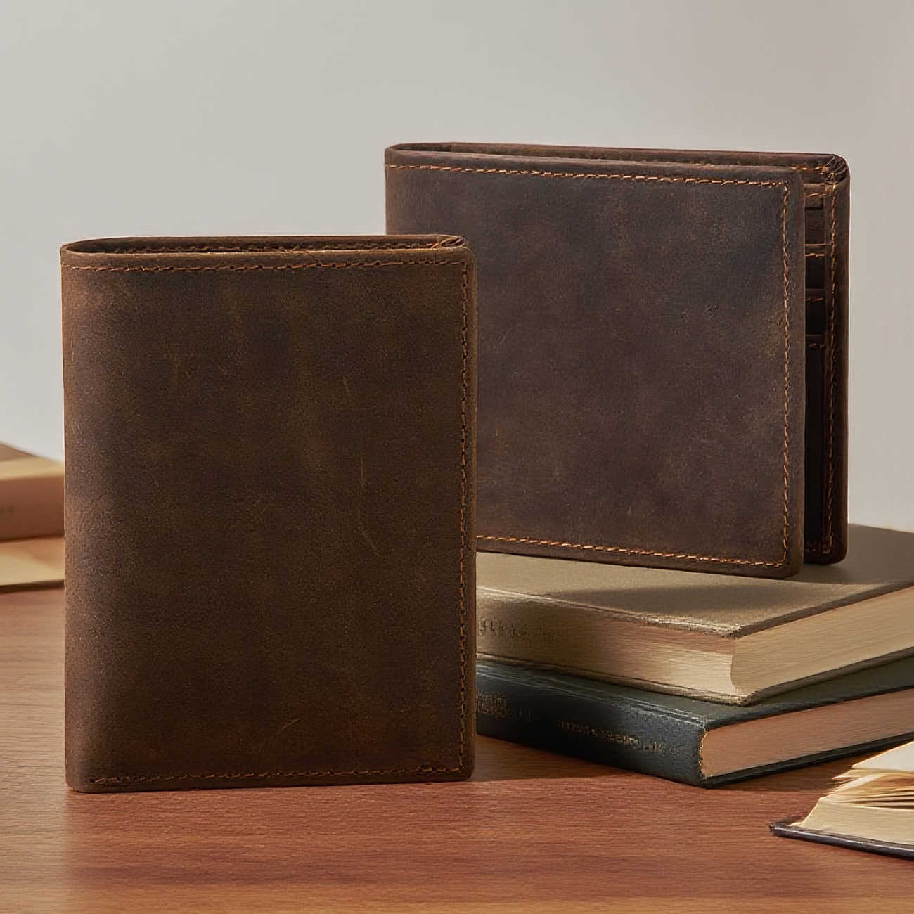 Simple First Layer Cowhide Men's Short Card Package