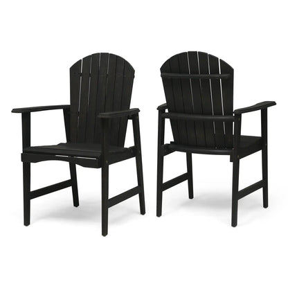 Outdoor Weather Resistant Acacia Wood Adirondack Dining Chairs (Set of 2)