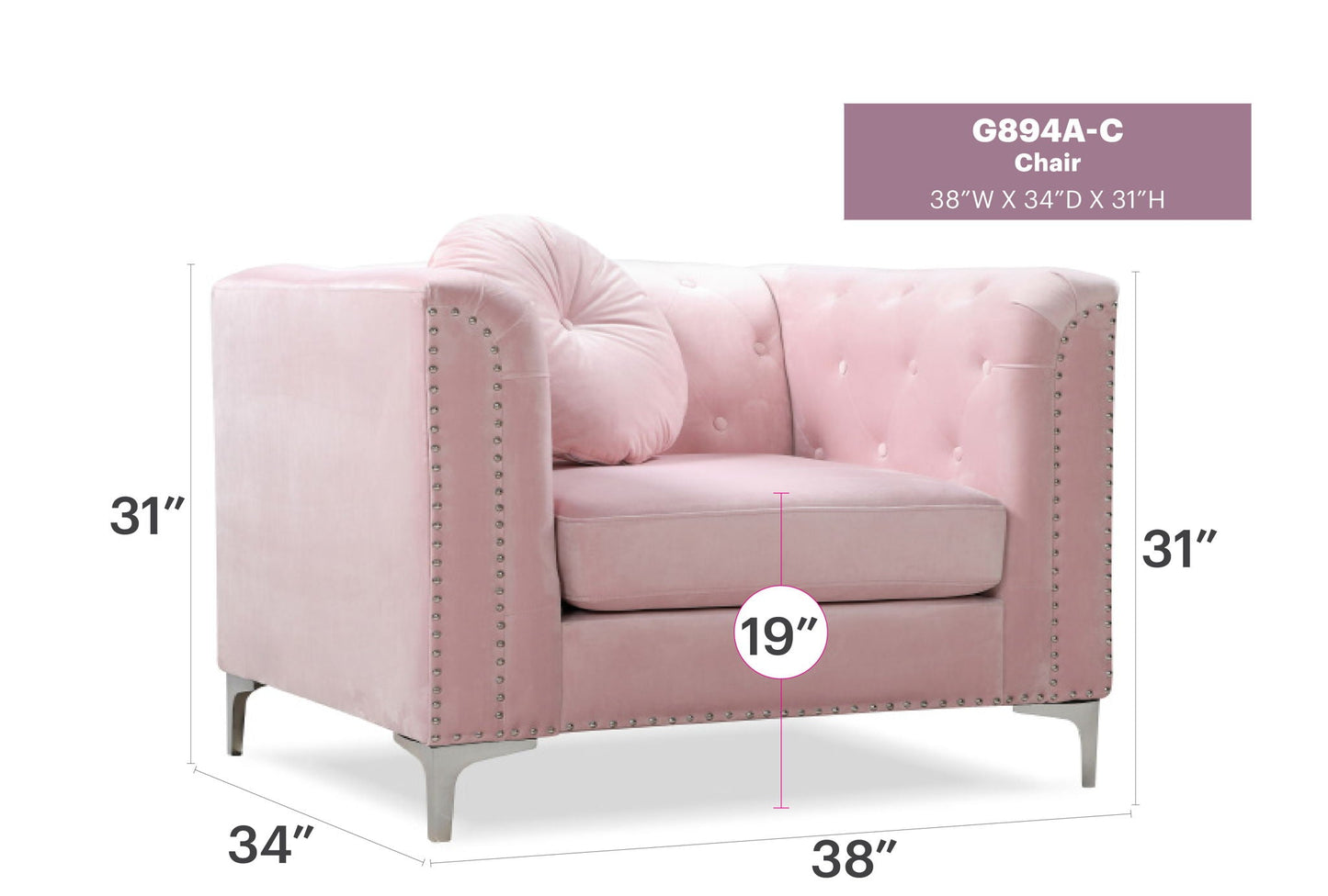 Contemporary Sloped Arm Chair