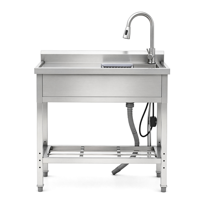 Stainless Steel Utility Sink, Freestanding Sink 2