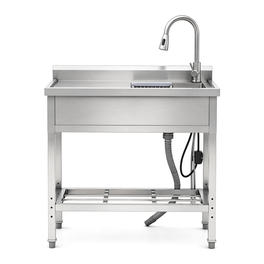 Stainless Steel Utility Sink, Freestanding Sink 2