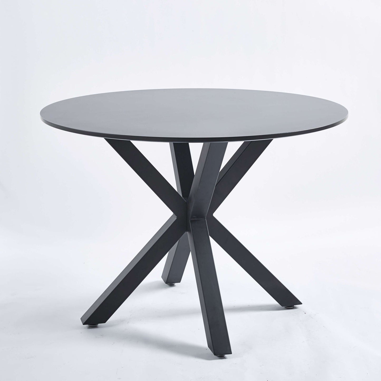 Table Mid-Century Dining Table For 4 - 6 People With Round Table Top, Pedestal Dining Table, End Table Leisure Coffee Table, Cross Leg
