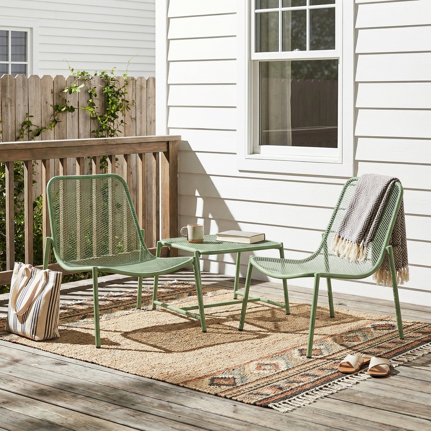 Kincaid Outdoor 3-Piece Conversation Set with Iron Frame