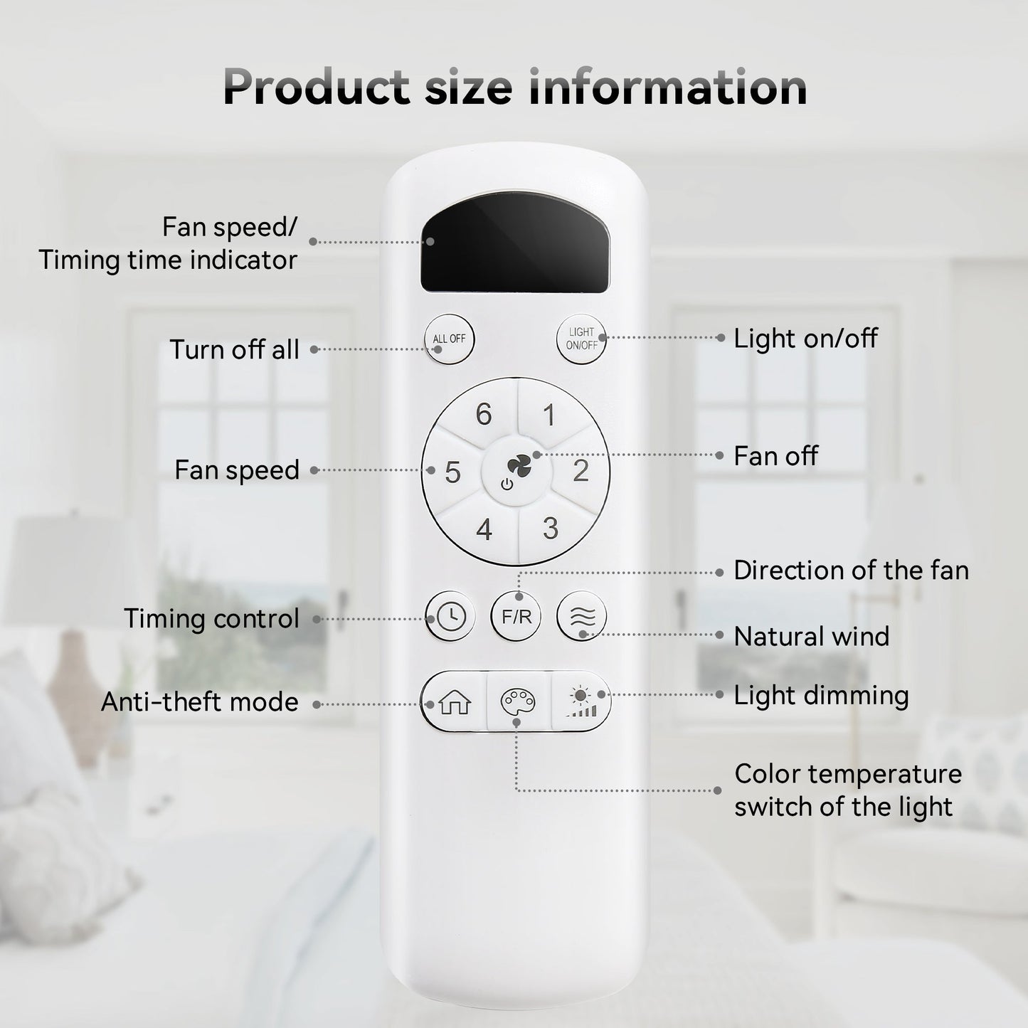 52 Inch Modern Ceiling Fan With 3 Color Dimmable LED Light