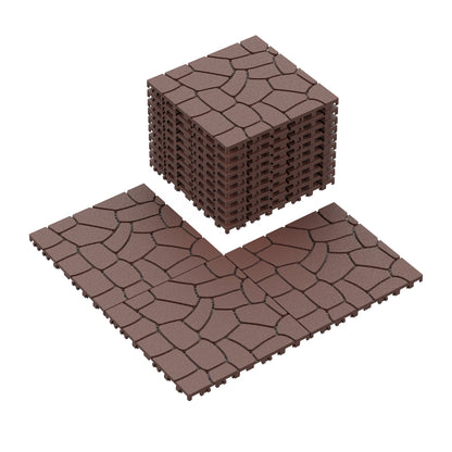 New Stone Texture 12" Patio Deck Tiles, 44pcs