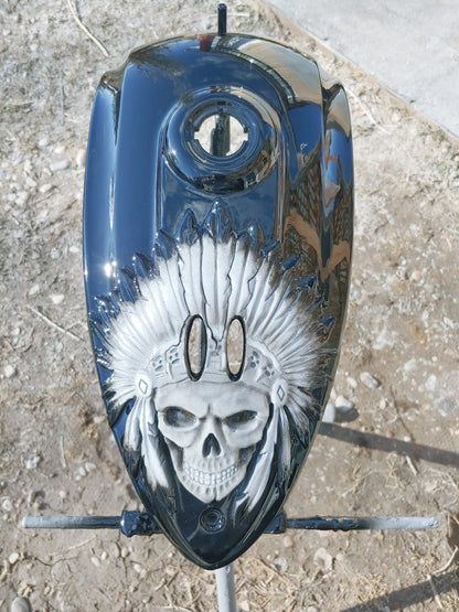 Indian 3D skull warbonnet theme console
