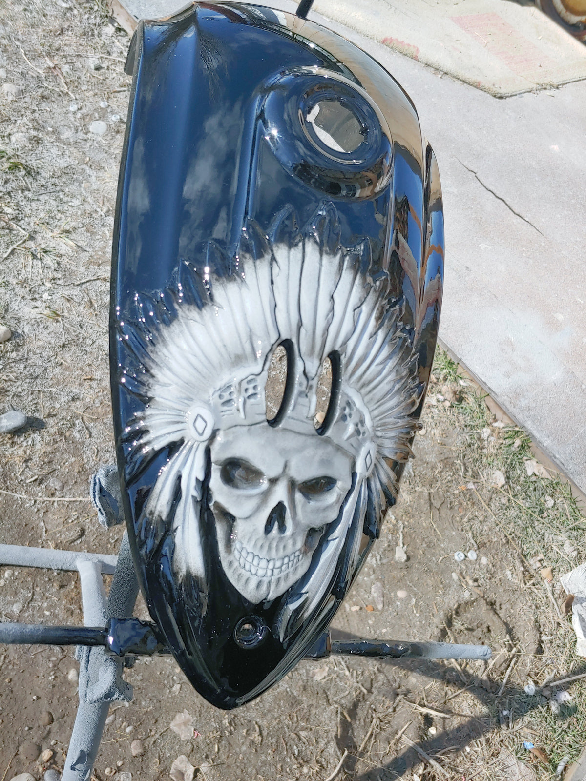 Indian 3D skull warbonnet theme console