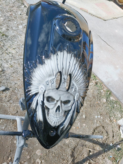 Indian 3D skull warbonnet theme console