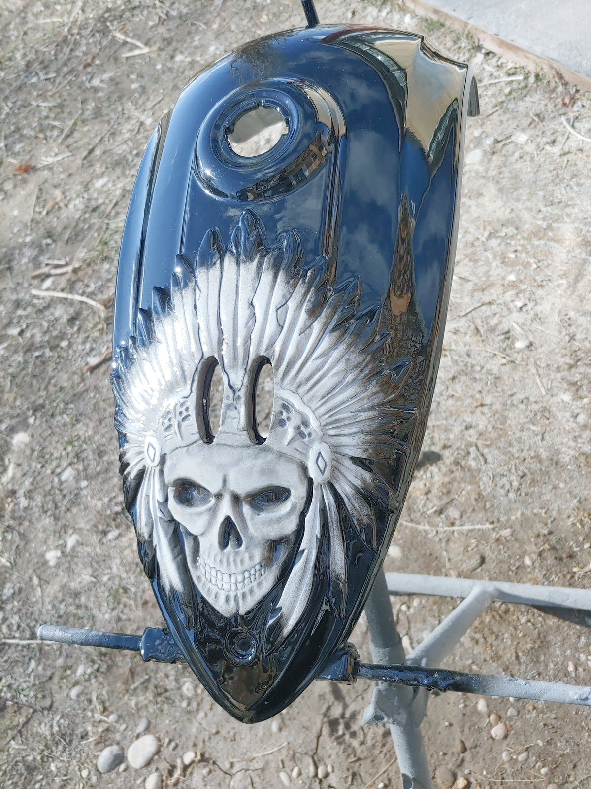 Indian 3D skull warbonnet theme console