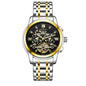 New Mens Large-rotor Skeleton Automatic Mechanical Watch