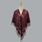Womens Breathable Lace Triangle Shawl With Floral Design