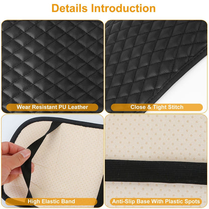 Car Armrest Pad Cover PU Leather Auto Center Console Seat Box Cover Protector Car Accessories Armrest Cushion Pad Fit For Vehicle SUV Truck Car