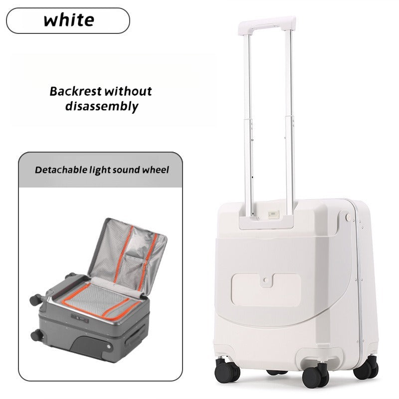 Children's Travel Luggage, Children's Seat Travel Luggage, 20 Inch Foldable Seat With Backrest. Computer Case With USB Port And 360 Degree Rotating Wheel. Hard Shell Luggage