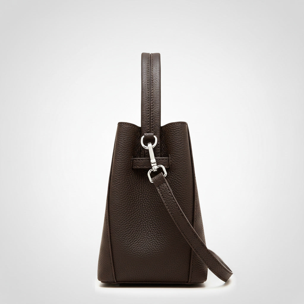 Autumn And Winter New Genuine Leather Vegetable Basket Bucket Bag For Women, Made Of Top-layer Cowhide, Versatile For Commuting, Can Be Worn On The Shoulder Or Carried By Hand