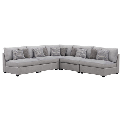 Cambria 5-piece Upholstered Modular Sectional Sofa Grey