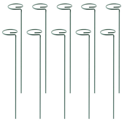 10 Packs 16in Plant Support Stakes Garden Flower Single Stem Support Stake Iron Plant Cage Support Ring For Tomatoes Orchid Lily Peony Rose Flower Ama