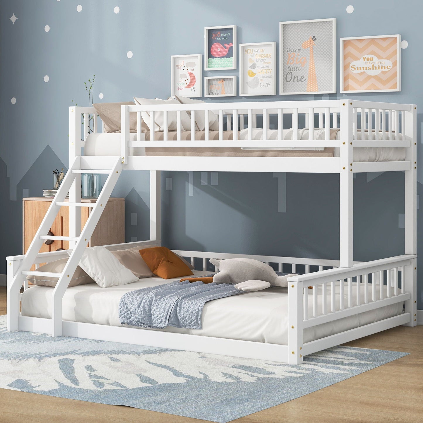Bunk Bed With Ladder And Guardrails