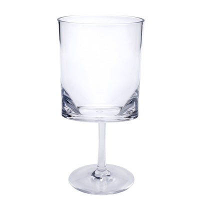 Halo - Leadingware Oval Plastic Wine Glasses (Set of 4) Unbreakable Bpa Free Acrylic, 12Oz - Clear