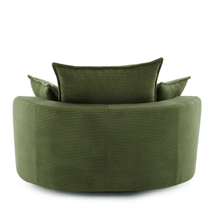 360° Swivel Accent Barrel Chair With Dual Layer Cushion And 3 Removable Pillows