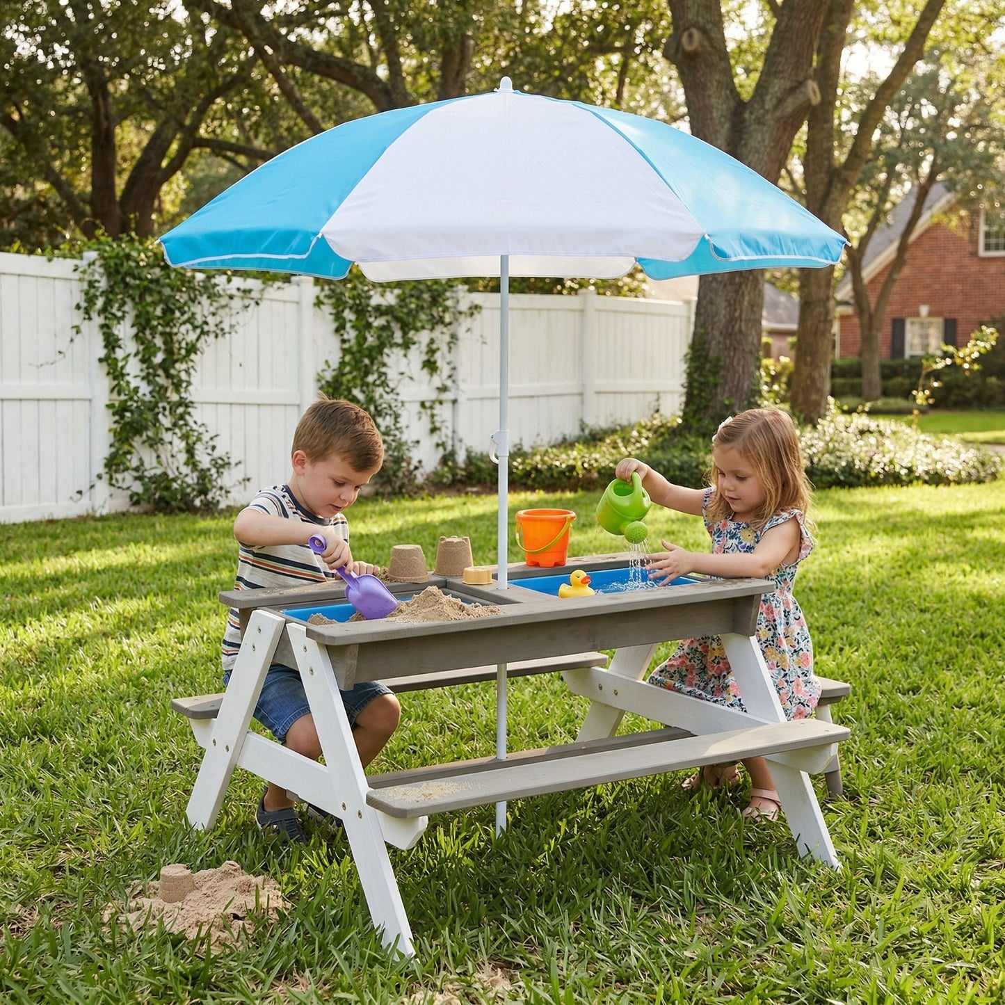 Kids Picnic Table With Sand and Water Table Conversion