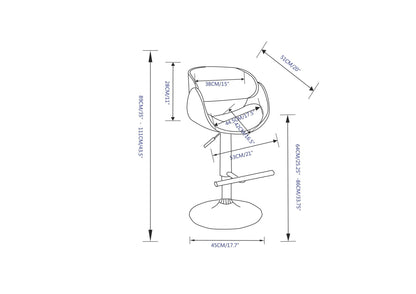 Amery - Mid Century Modern Adjustable Swivel Bar Stool