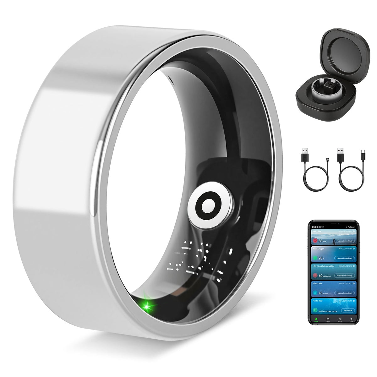 Smart Ring Health Tracker with Sleep & Fitness Monitoring