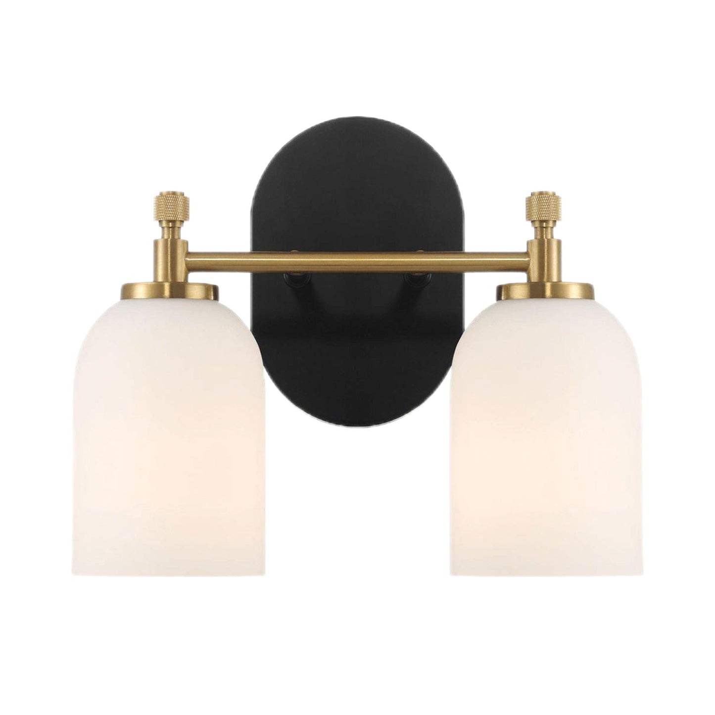 Vortex - 2 Lights Vanity In Style For Over Bathroom Mirror Wall Sconce - Black / Gold / White