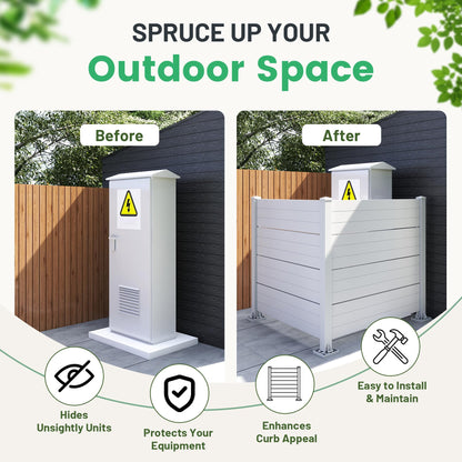 50" W x 49" H Outdoor Privacy Screen with Aluminum Posts, 2 Panels