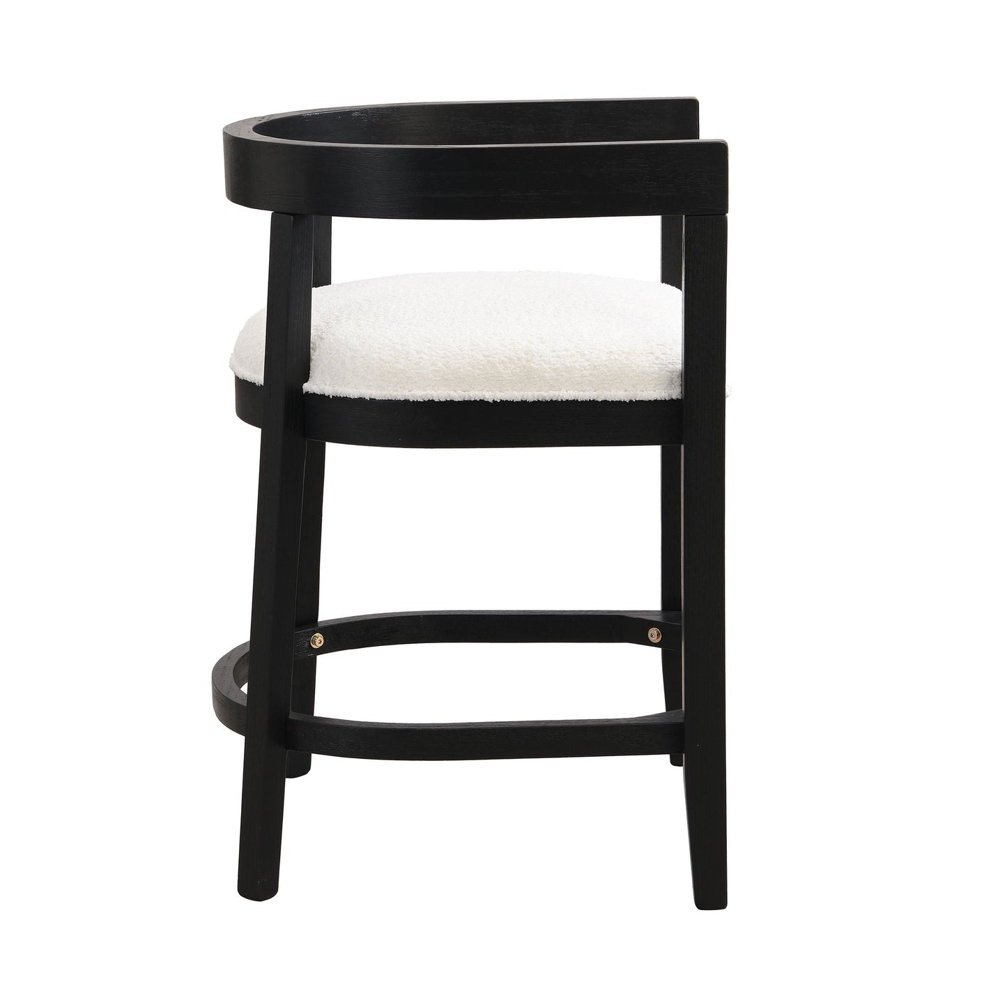 Modern Rubberwood Counter Stool Set With Upholstered Seats