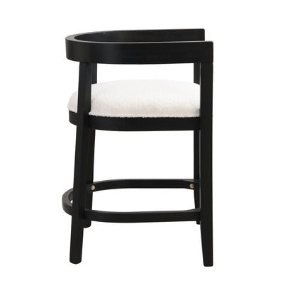 Modern Rubberwood Counter Stool Set With Upholstered Seats