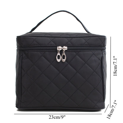 Folding mirror cosmetic bag, large capacity multi-functional toilet bag, travel waterproof storage bag,
