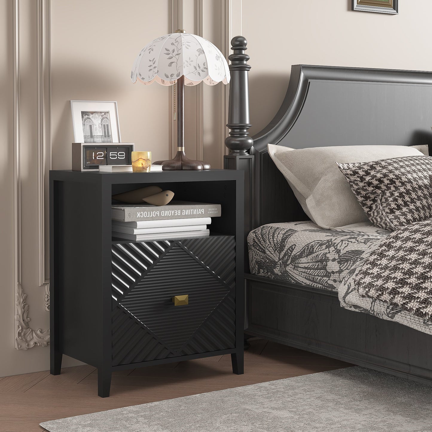 Modern Nightstand with Charger Station and USB Port