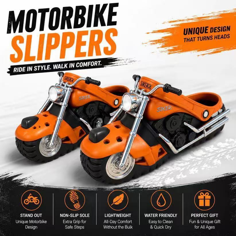 Funny Motorcycle-shaped Slippers Mens Style