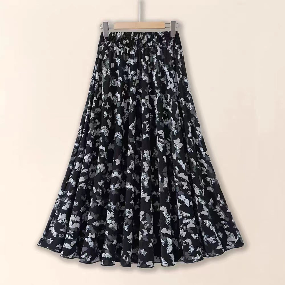 Slimming Pleated Floral Midi Dress