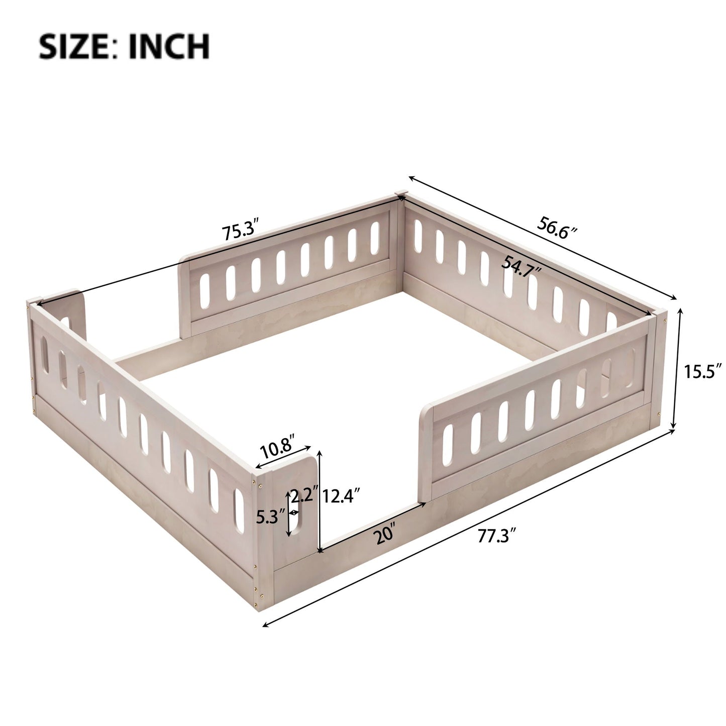 Platform Bed With Guardrail