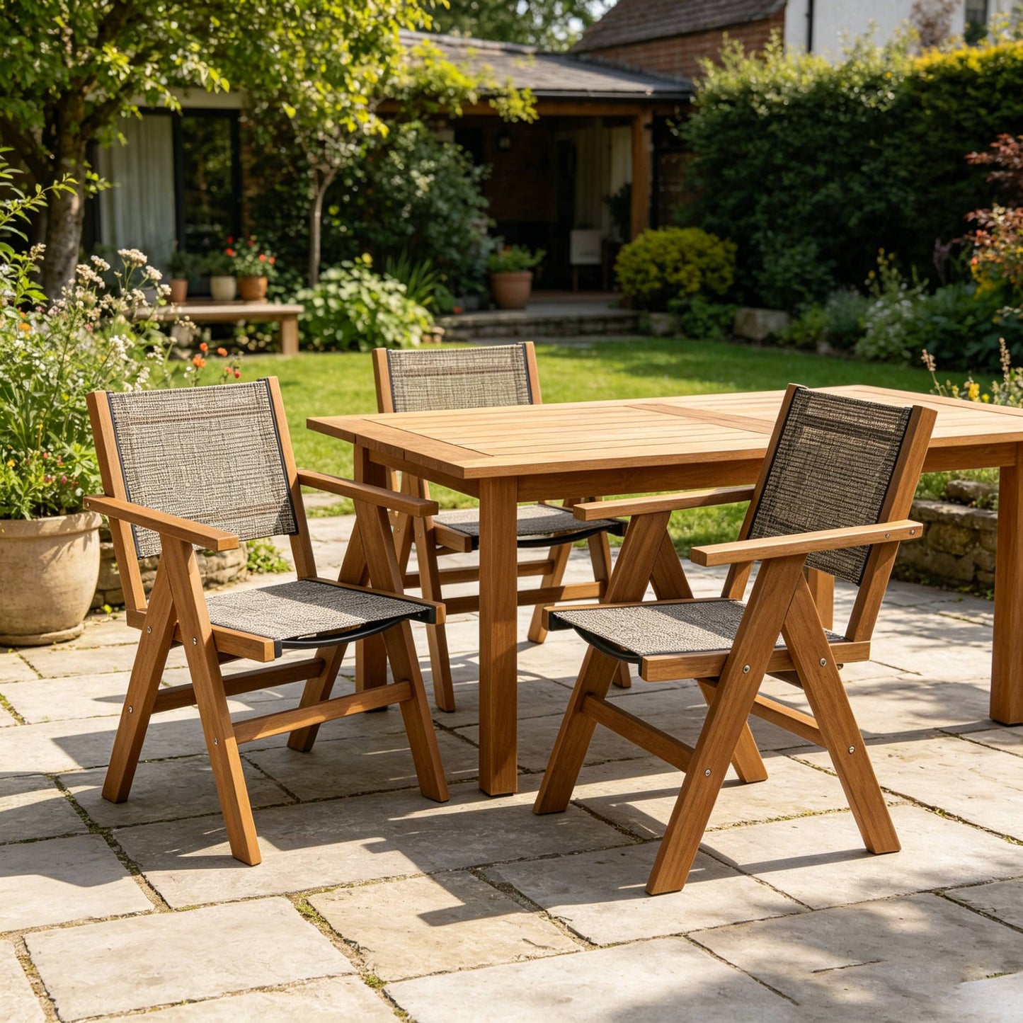 2 Piece HIPS Outdoor Dining Chair Perfect For Patio Meal Togethers & Garden Brunch Relaxation Moments